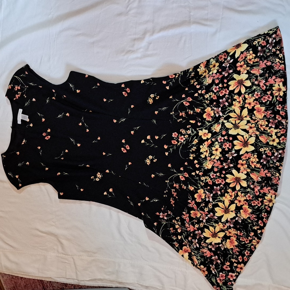 Flattering Fit and Flare Black Knit Dress